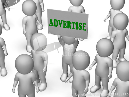 Image of Advertise Board Character Means Marketing Strategy Or Business A