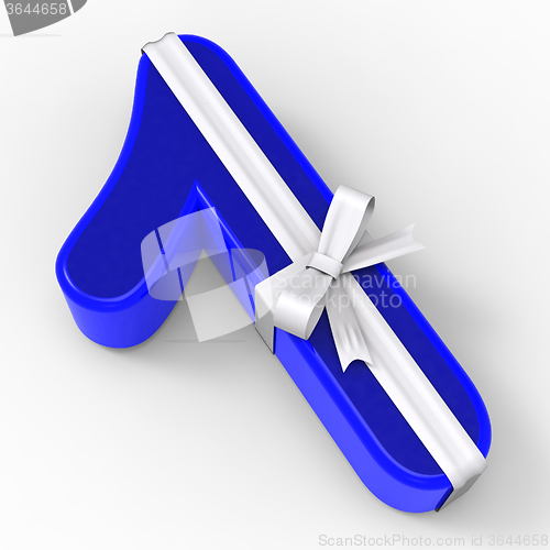 Image of Number One With Ribbon Means Wrapped Presents And Creativity