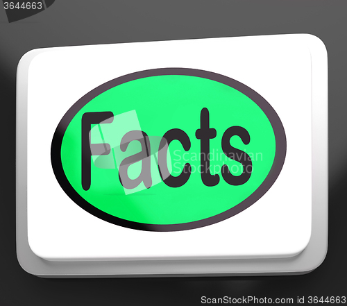 Image of Facts Button Shows True Information And Data