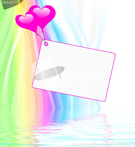 Image of Heart Balloons On Note Displays Valentines Card Or Dedication