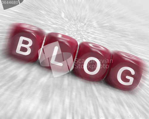 Image of Blog Dice Displays Writing News Marketing Or Opinion