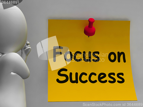 Image of Focus On Success Note Shows Achieving Goals