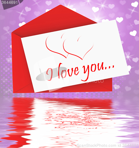 Image of I Love You On Envelope Displays Valentines Card Or Romantic Lett