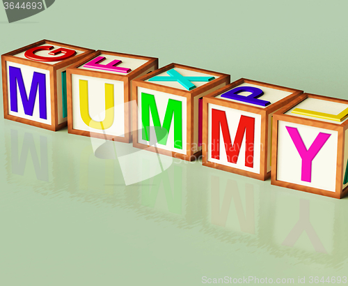 Image of Mummy Blocks Mean Mum Parenthood And Children