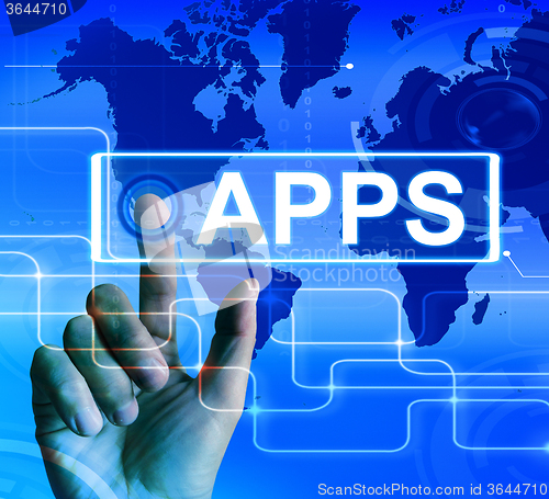 Image of Apps Map Displays International and Worldwide Applications