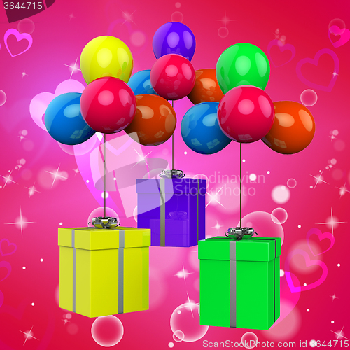 Image of Balloons With Presents Show Birthday Party Decoration