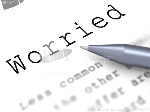 Image of Worried Word Means Troubled Bothered Or Distressed