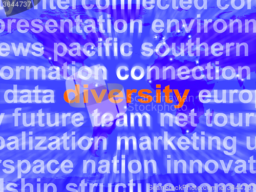 Image of Diversity Word Cloud Shows Multicultural Diverse Culture