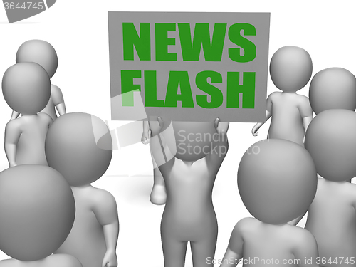 Image of News Flash Board Character Means Breaking Or Last Minute News