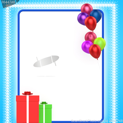 Image of Decorated Card Means Birthday Invitation Or Greeting Card