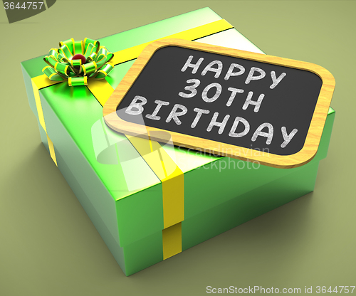 Image of Happy Thirtieth Birthday Present Means Birth Anniversary And Cel