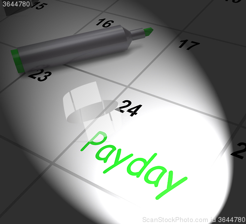 Image of Payday Calendar Displays Salary Or Wages For Employment