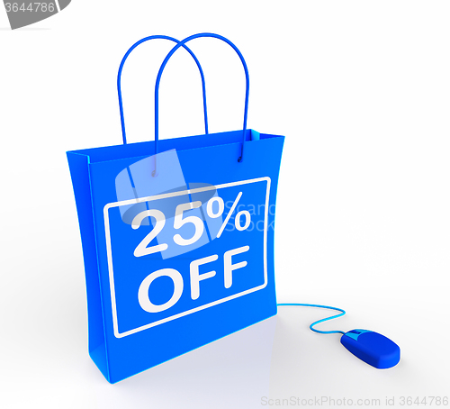 Image of Twenty-five Percent Off Bag Shows 25 Reductions in Price