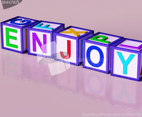 Image of Enjoy Blocks Show Pleasant Relaxing And Pleasing