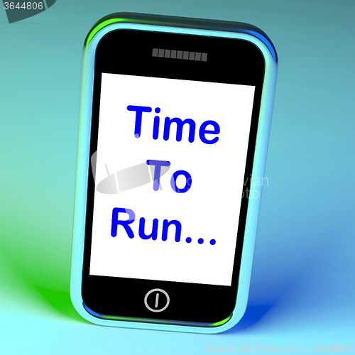 Image of Time To Run Smartphone Means Short On Time And Rushing