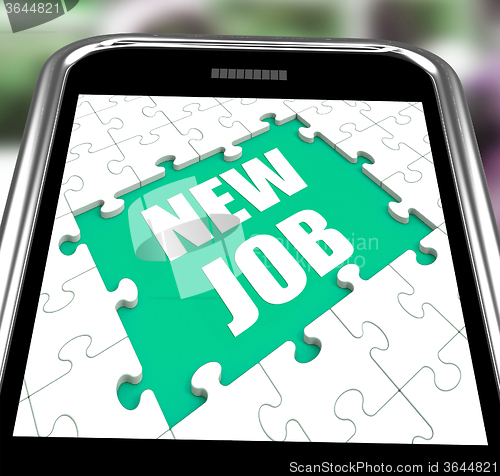 Image of New Job Smartphone Shows Changing Jobs Or Employment