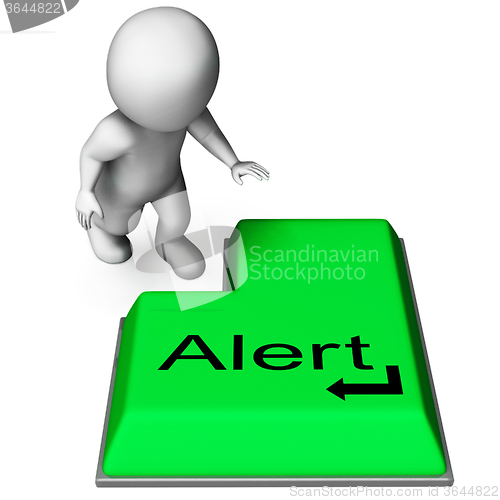 Image of Alert Key Shows Online Notification Or Reminder