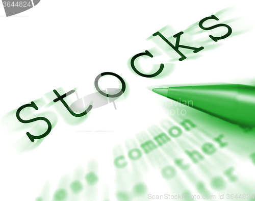 Image of Stocks Word Displays Share Market And Investment