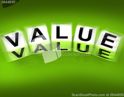 Image of Value Blocks Displays Importance Significance and Worth