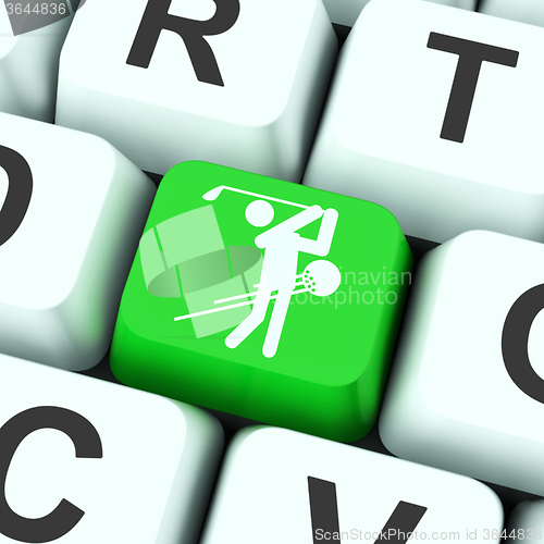 Image of Golf Key Means Golfer Club Or Golfing