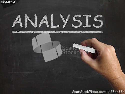 Image of Analysis Blackboard Shows Evaluating And Interpreting Informatio