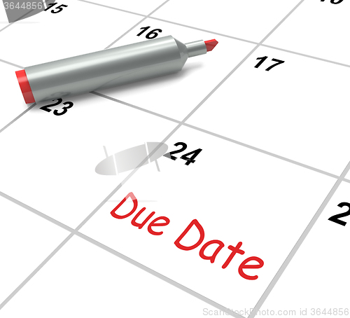 Image of Due Date Calendar Shows Deadline For Submission