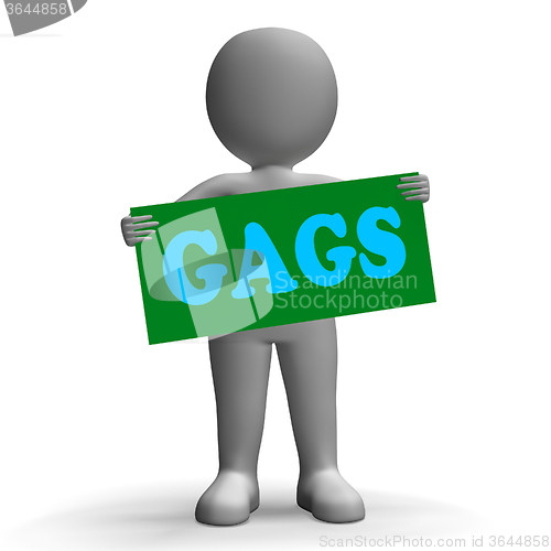 Image of Gags Sign Character Means Comedy And Jokes