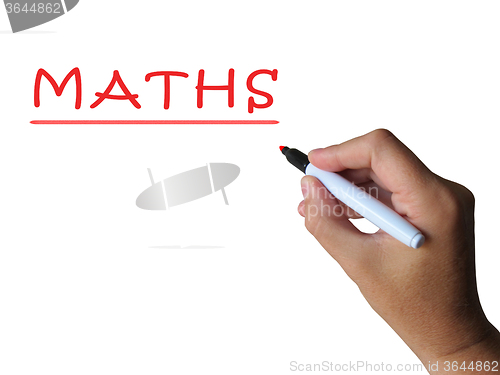 Image of Maths On Whiteboard Means Mathematics Teaching Or Lesson