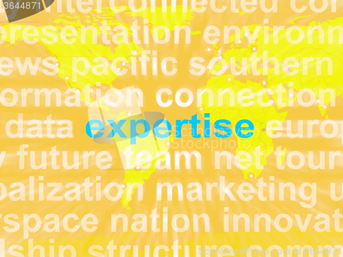 Image of Expertise Word Cloud Shows Skills Proficiency And Capabilities