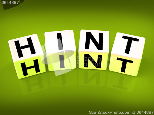 Image of Hint Blocks Represent Suggestion Clue or Assistance