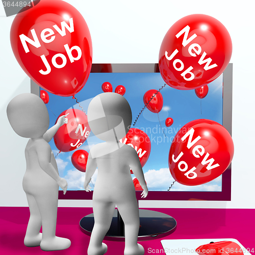 Image of New Job Balloons Show Online Congratulations for New Jobs