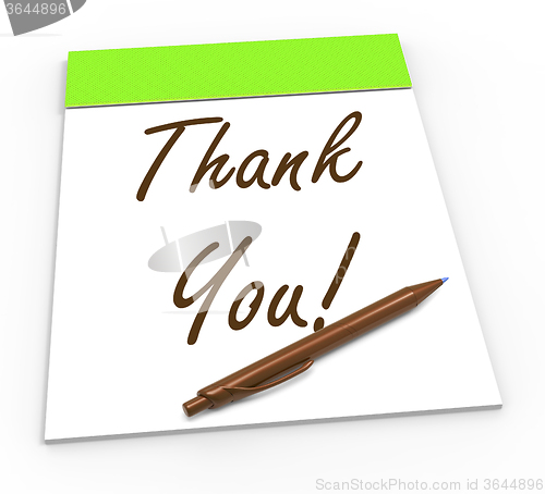 Image of Thank You Notepad Means Gratitude And Appreciation