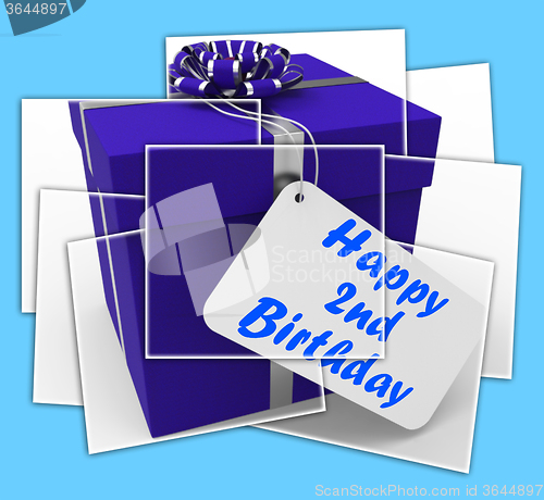 Image of Happy 2nd Birthday Gift Displays Celebrating Turning Two