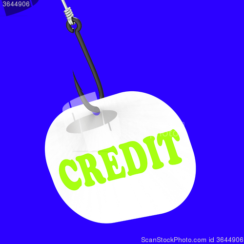 Image of Credit On Hook Means Financial Loan Or Bank Money