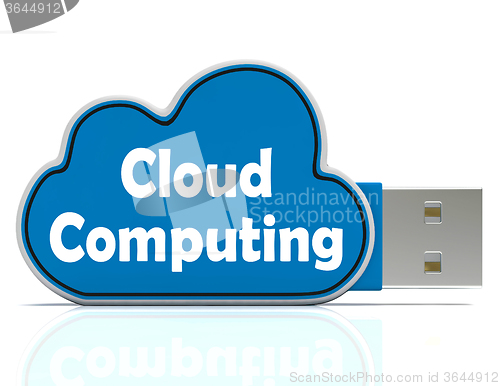 Image of Cloud Computing Memory Stick Means Computer Networks And Servers