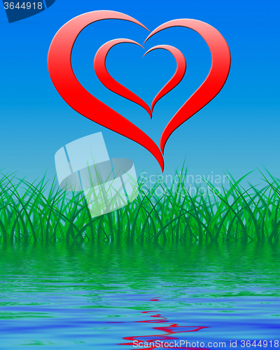 Image of Heart On Background Displays Romance Love And Passion