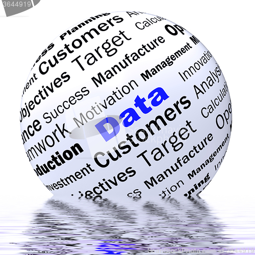 Image of Data Sphere Definition Displays Digital Information Or Database