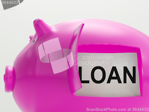 Image of Loan Piggy Bank Means Money Borrowed Or Creditor