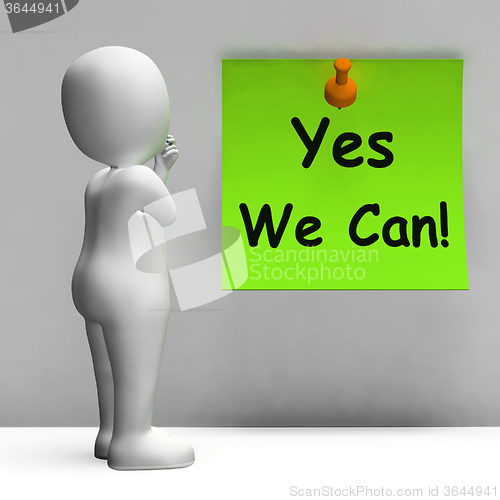 Image of Yes We Can Note Means Don\'t Give Up