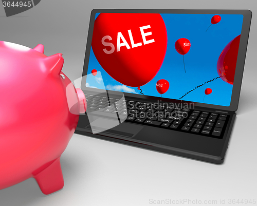 Image of Sale Laptop Shows Online Reduced Prices And Bargains