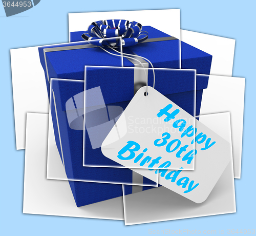 Image of Happy 30th Birthday Gift Displays Age Thirty