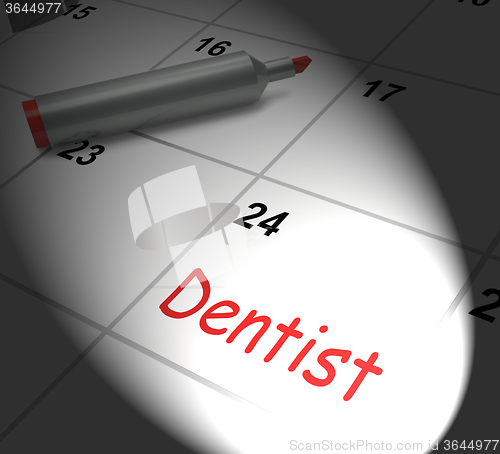 Image of Dentist Calendar Displays Oral Health And Dental Appointment