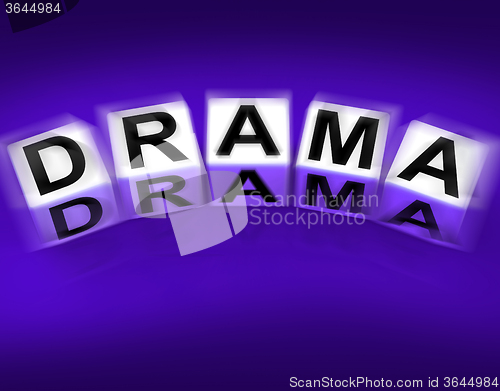 Image of Drama Blocks Displays Dramatic Theater or Emotional Feelings