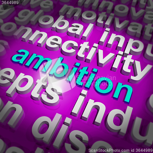 Image of Ambition Word Cloud Means Target Aim Or Goal