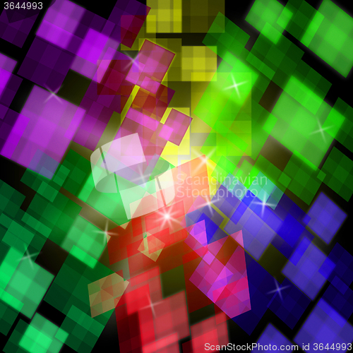 Image of Colourful Cubes Background Means Geometrical Wallpaper Or Art