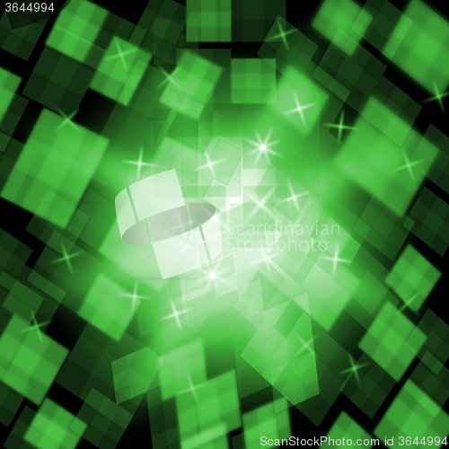 Image of Green Cubes Background Means Stylish Decoration Or Abstract Art