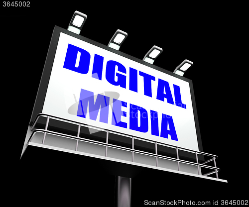 Image of Digital Media Sign Shows Electronic Computer Equipment