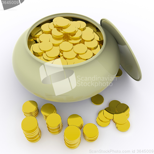 Image of Pot Of Gold Means Money Or Luck