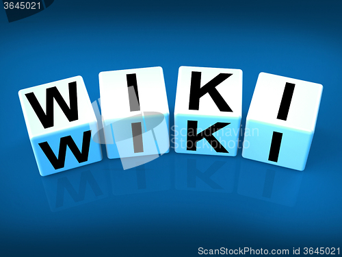 Image of Wiki Blocks Represent Wikipedia and Internet Faqs