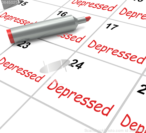 Image of Depressed Calendar Means Discouraged Despondent Or Mentally Ill